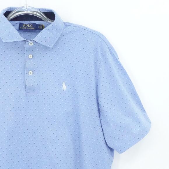 Polo Ralph Lauren Shirt Mens Large Blue Polo RL Pattern Short Sleeve Classic Fit - Picture 5 of 15